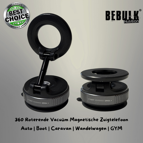 BeBulk Nutrition 360 Roterende Vacuüm Magnetische Zuigtelefoon Houder Handen Gratis Uitschuifbare Magnetische Vacuüm Telefoon Houder Voor Auto Gym Spiegel Douche