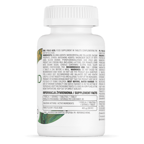 Folic Acid 400 mcg - 90 Tablets - OstroVit