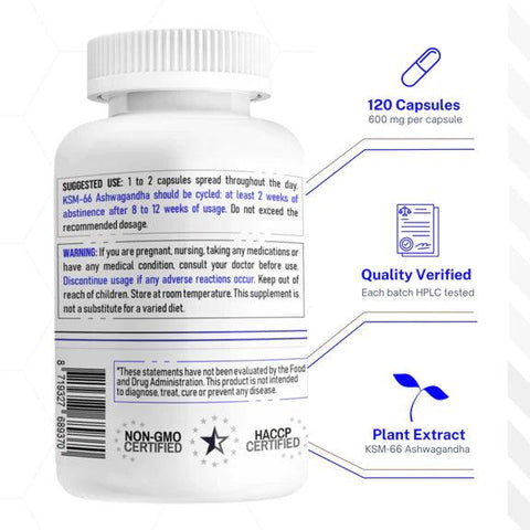 KSM-66 Ashwagandha 10% - 120 Capsules - Turkesterone Europe