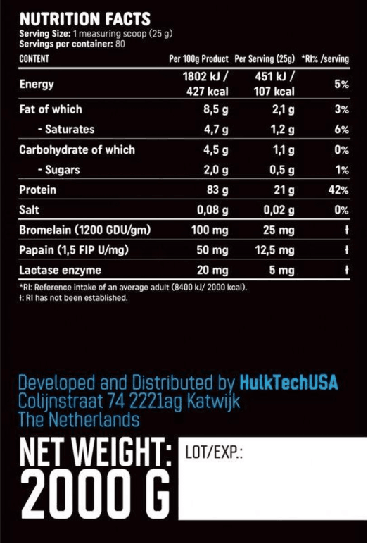 100% Whey Bulk - BeBulk Nutrition