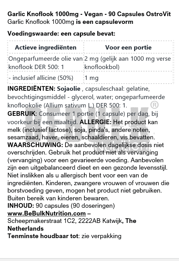 18 x Garlic Knoflook 1000mg - Vegan - 90 Capsules OstroVit
