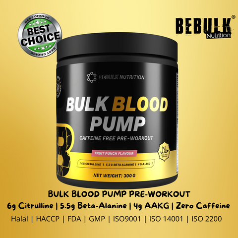 Bulk Blood Pump - Hoher Pre-Workout-Gehalt - 300 g - BeBulk Nutrition
