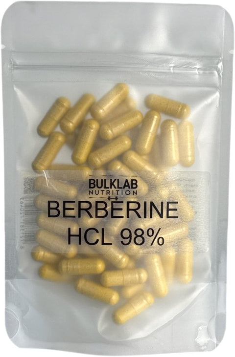 BulkLab Nutrition - Berberine HCL 98% 500mg - 120 Capsules voor 4 maanden - Vegan - Glucose - Cholesterol - Weerstand - Spijsvertering - Zonder onnodige toevoegingen - Past Door Brievenbus - Hoge Kwaliteit - Gemaakt in Nederland