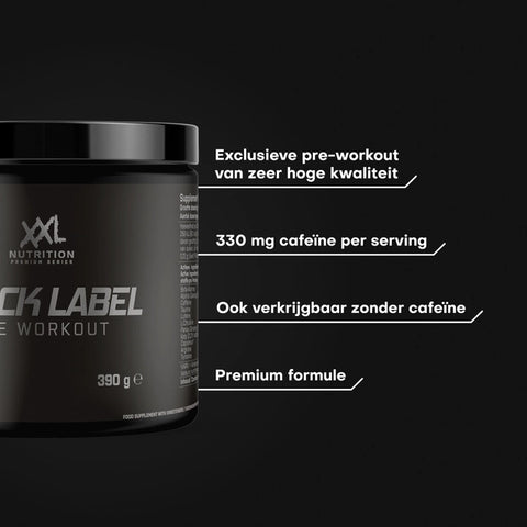 Black Label Pre-Workout - 390g - XXL Nutrition 