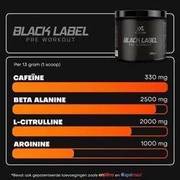 Black Label Pre-Workout - 390g - XXL Nutrition 