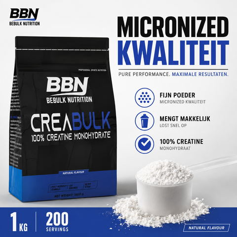 CreaBulk - 100% Creatine Monohydrate Micronized - BeBulk Nutrition 