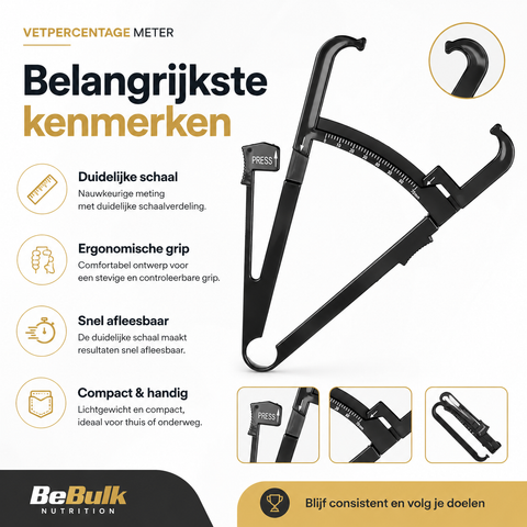 Fat Caliper - Vetmeter - Vetpercentage Meter - BeBulk Nutrition