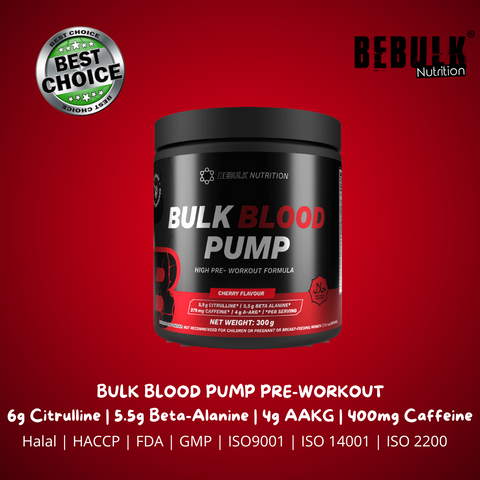 Bulk Blood Pump - Hoher Pre-Workout-Gehalt - 300 g - BeBulk Nutrition