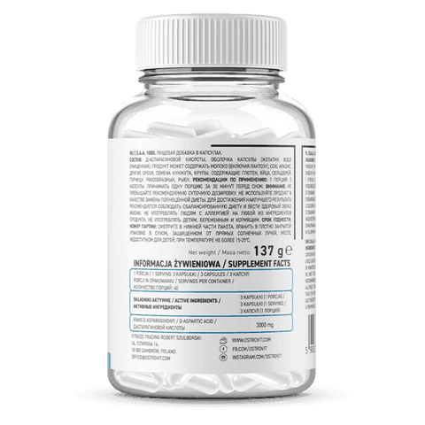 D.A.A D-asparaginezuur - 120 Capsules - Ostrovit