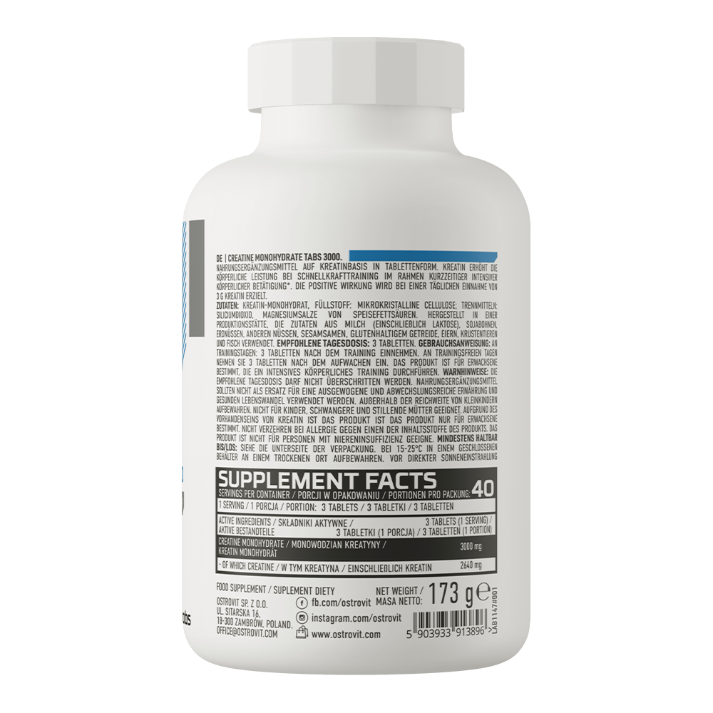 OstroVit Creatine Monohydrate 3000 mg 120 tablets