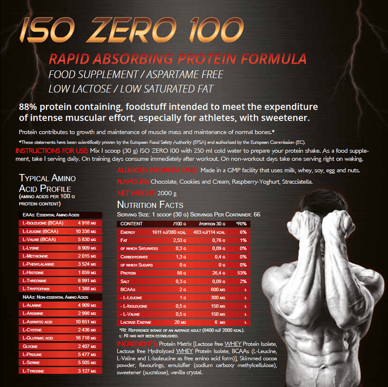Iso Zero 100 - 2000g - Tesla Nutrition