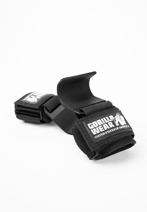Weight Lifting Hooks - Black/White - Gorilla Wear