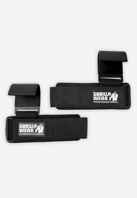 Weight Lifting Hooks - Black/White - Gorilla Wear