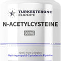 NAC (100% N-Acetyl-L-Cysteine) met HydroPerine™ - 120 Capsules (600mg) - Turkesterone
