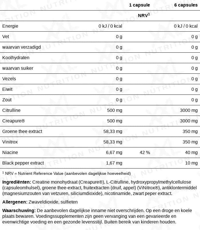 NitroX - 180 capsules - XXL Nutrition