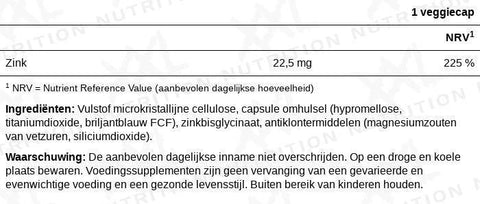 Zinc Glycinate - 120 veggiecaps - XXL Nutrition