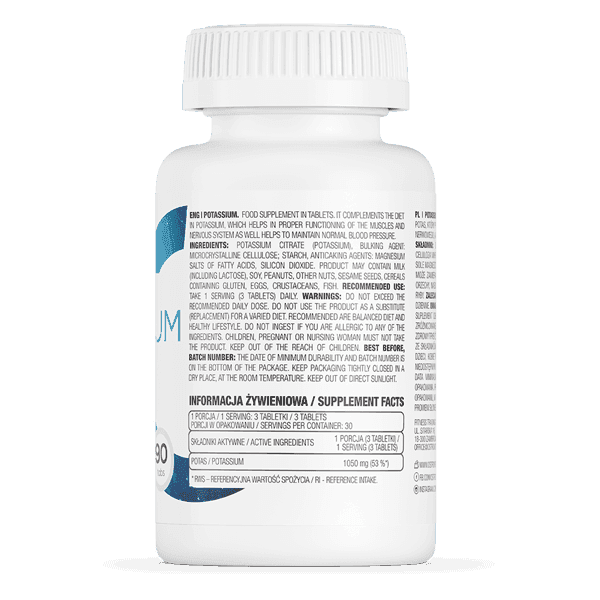 12 x Kalium Potassium 350mg - 90 Tablets - OstroVit