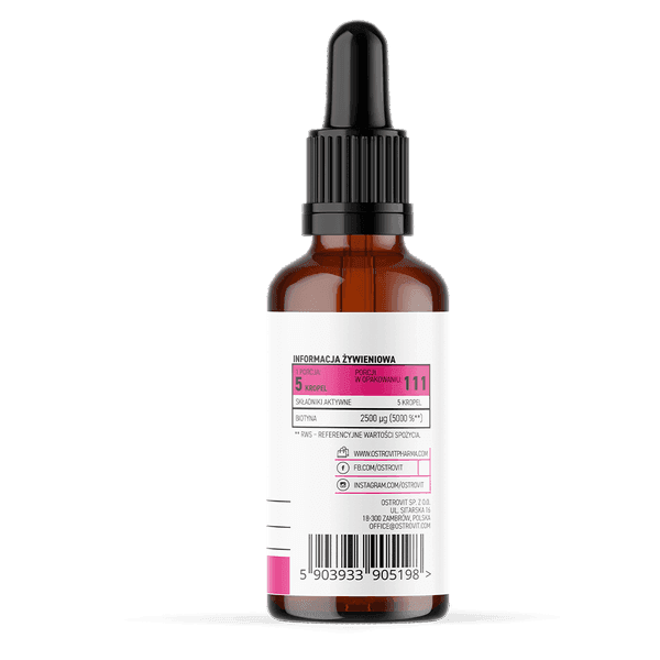 36 x Biotin 2500mcg Pharma - druppels 30 ml - OstroVit