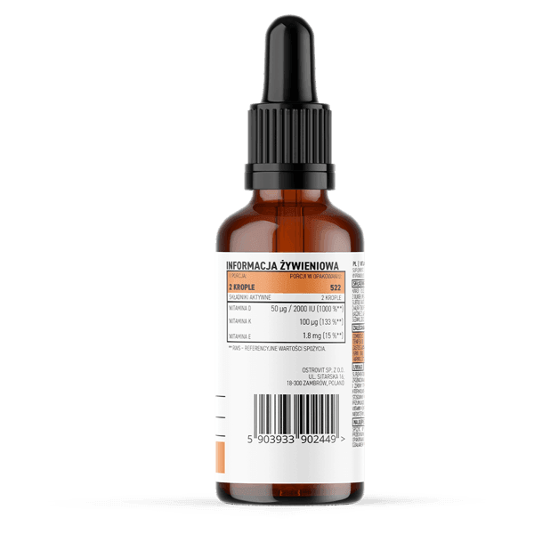 36x Vitamin D3 2000 IU + K2 100ug - Druppels - Pharma - 30ml OstroVit