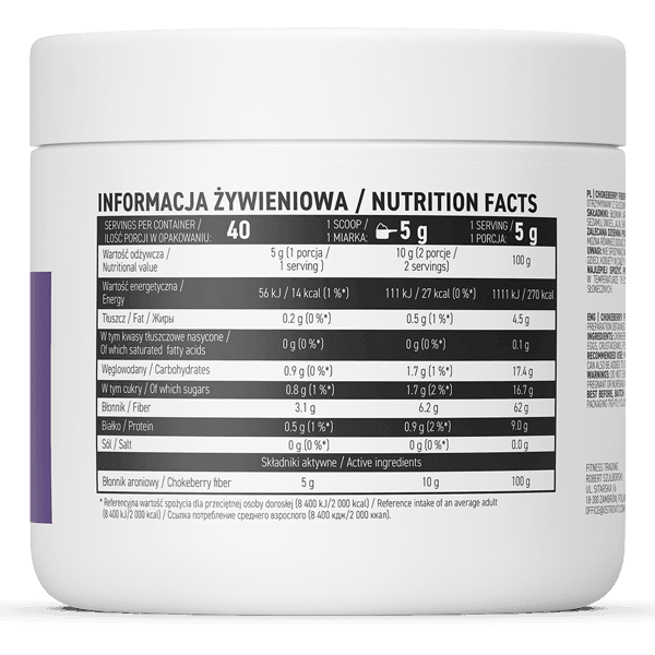 Chokeberry Fiber 5g - Vegan - 200g OstroVit