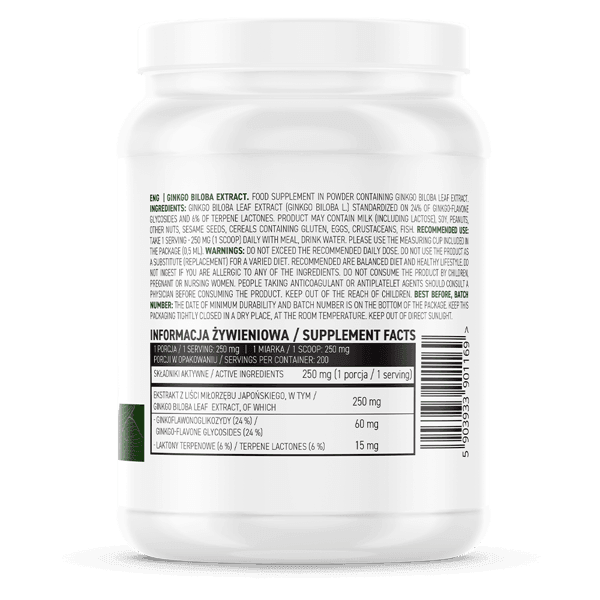 Ginkgo Biloba Poeder - Vegan - 50g - OstroVit