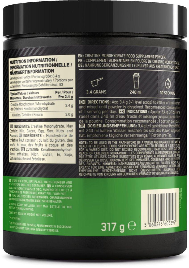 Micronised Creatine Powder - 317g - Optimum Nutrition