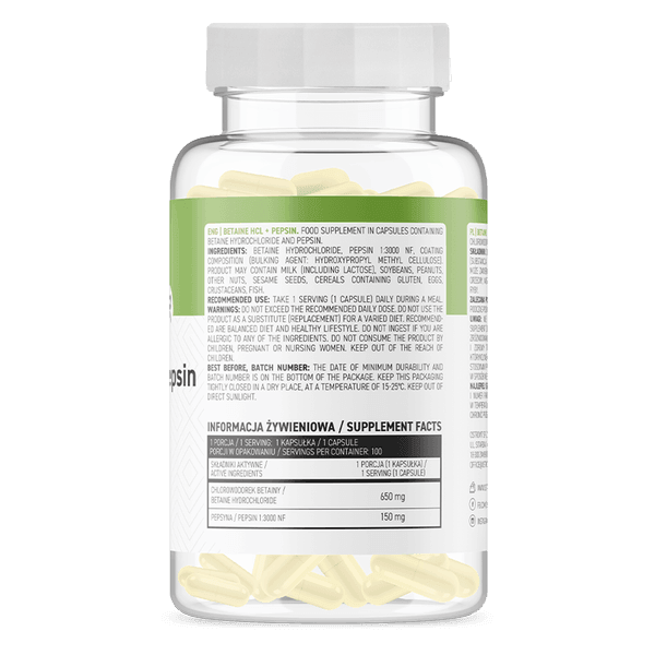 OstroVit Betaine HCl + Pepsine 100 capsules