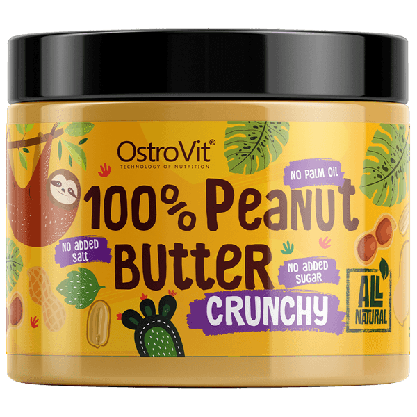 Peanut Butter 100% 500 g - Crunchy - OstroVit