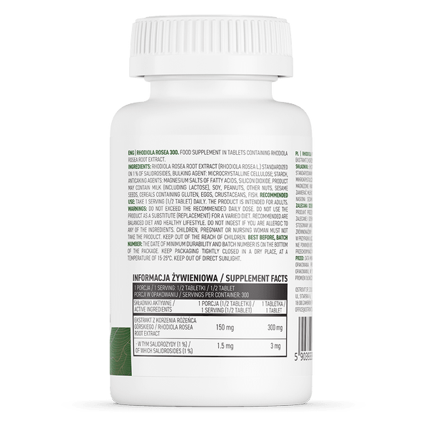 Rhodiola Rosea 300mg 150 Tablets OstroVit