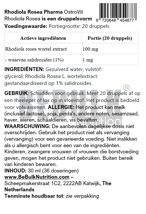 Rhodiola Rosea Pharma Druppels 30ml OstroVit