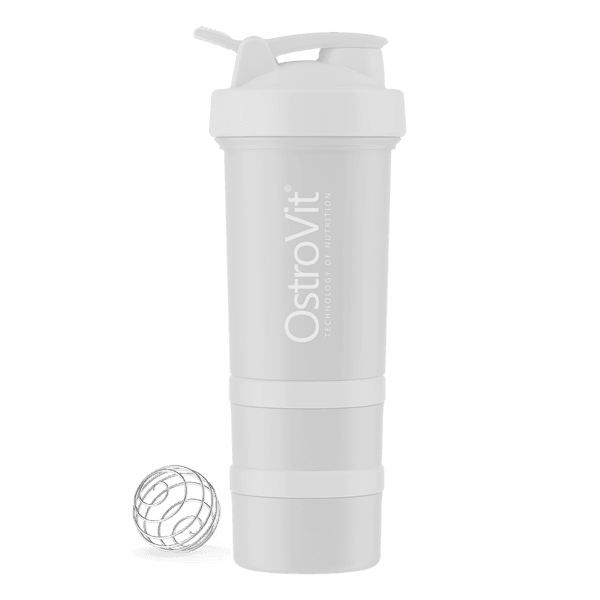 Shaker Premium 450 ml with 2 pill boxes and mixing ball - OstroVit