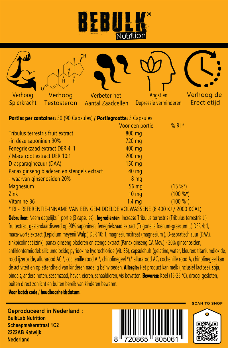 SustaBulk - Mega Testosterone Booster - BeBulk Nutrition