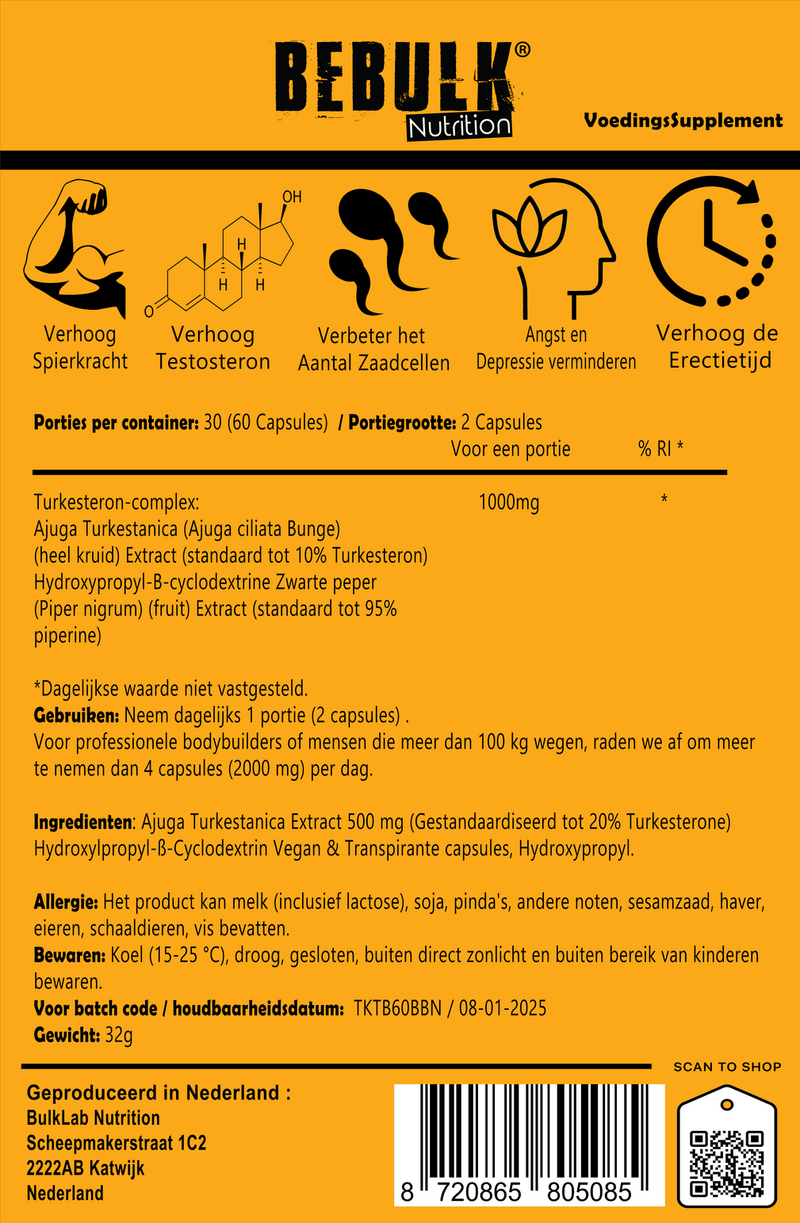 TurkesteBulk - Turkesterone 1000mg - BeBulk Nutrition