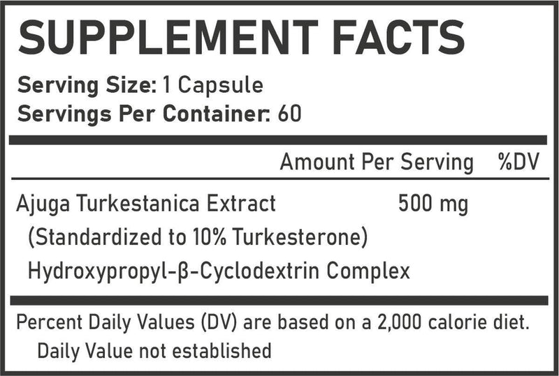 Turkesterone+™ 10% Complex met Hydroxypropyl-β-Cyclodextrine - 60 Capsules (500mg)