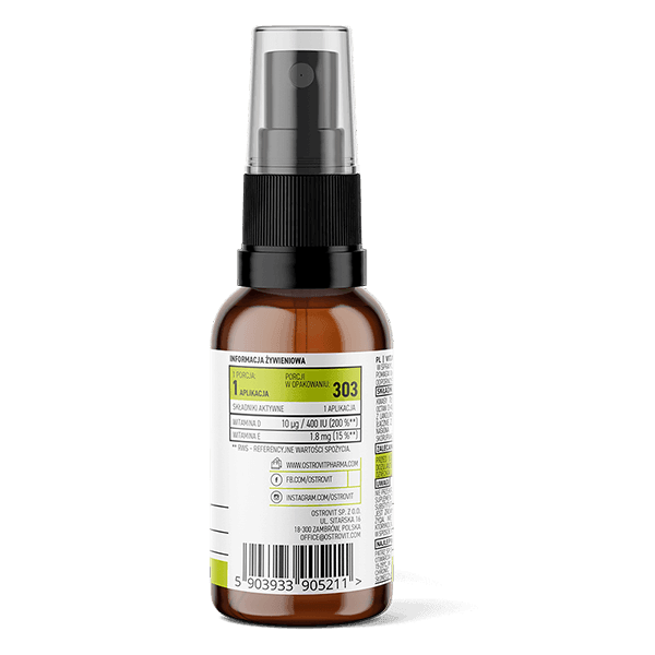 Vitamin D3 400 IU - Baby Spray - Pharma - 30ml OstroVit